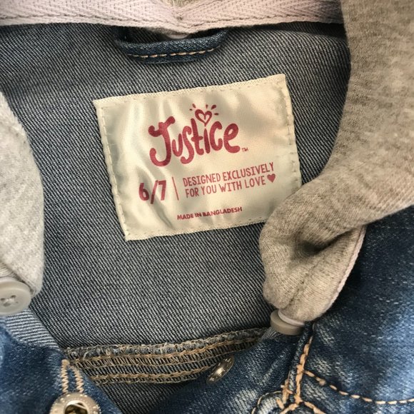 🛼Justice Denim Crop Jacket | Size 6/7 - Picture 9 of 15
